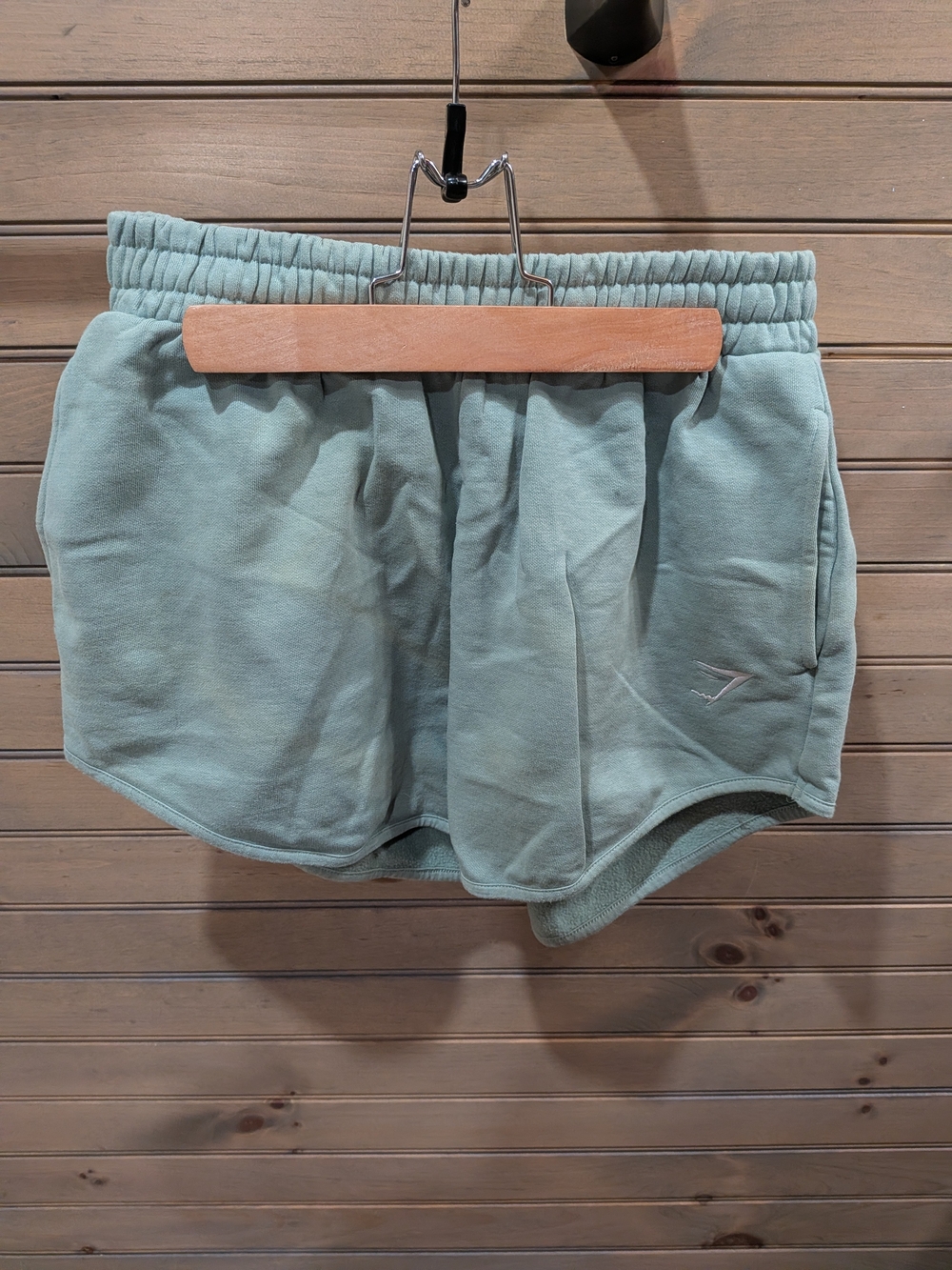 Gymshark Women's Sage Green Elastic Waist Shorts